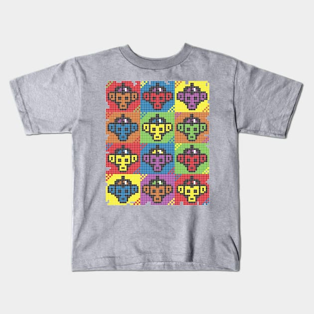 Monkey Blista Pattern Mosaic Kids T-Shirt by chachipe